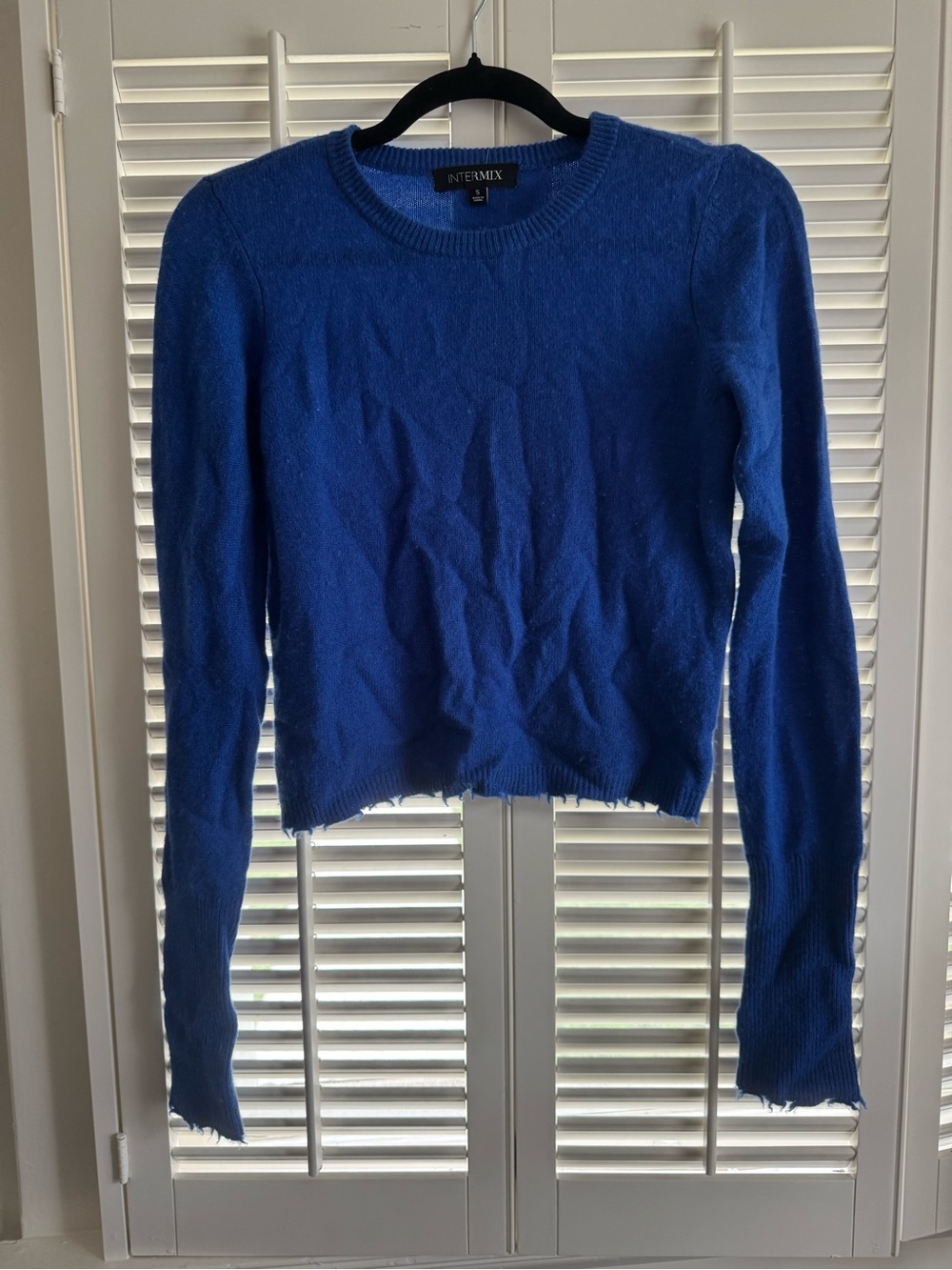 INTERMIX Royal Blue cashmere Crew Neck Sweater